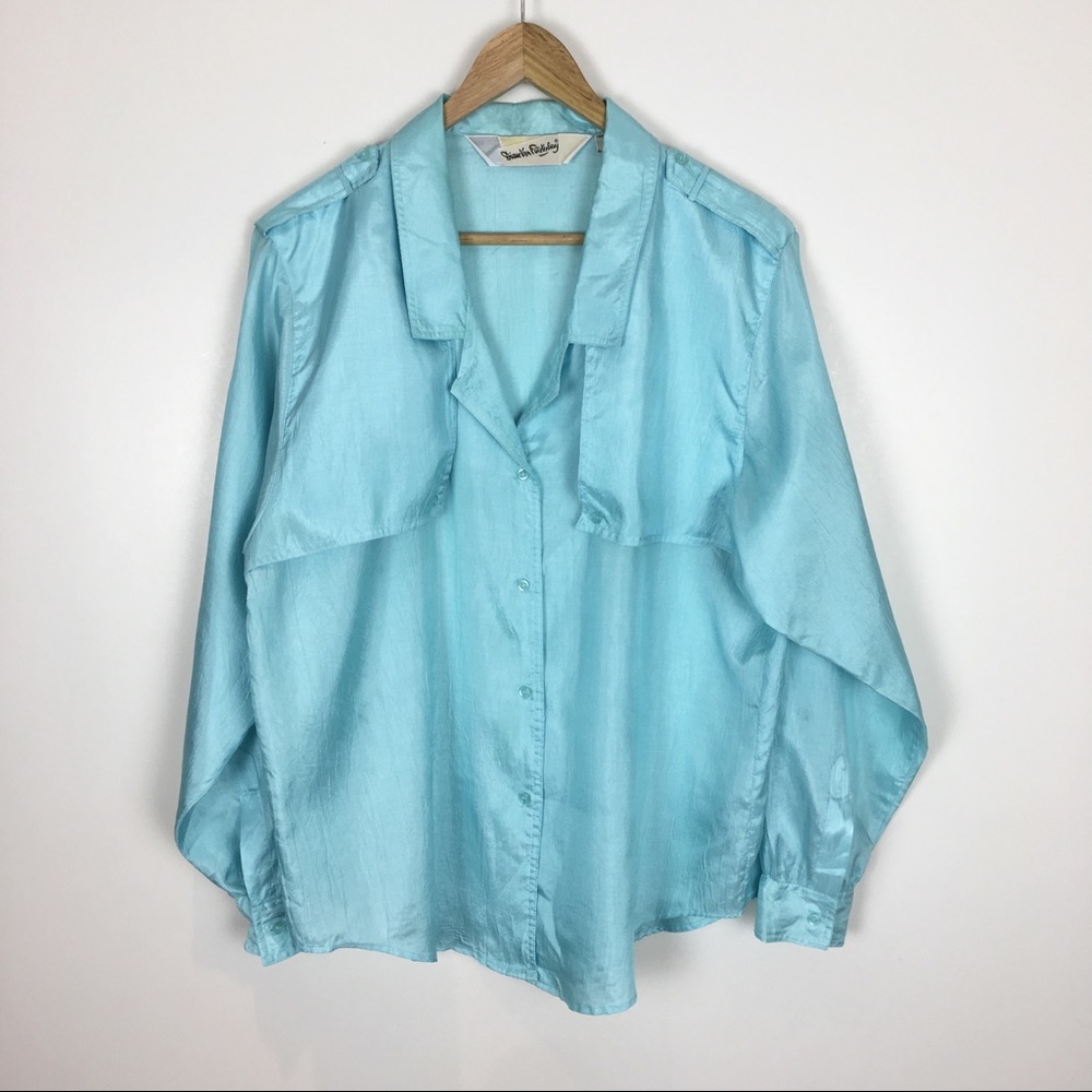 Diane Von Furstenberg Shirt Blouse Top Blue